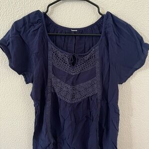 Elegant Navy Blue Women's Top